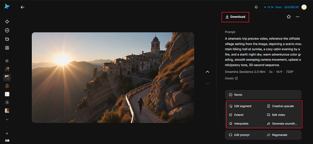 Enhance & export the video