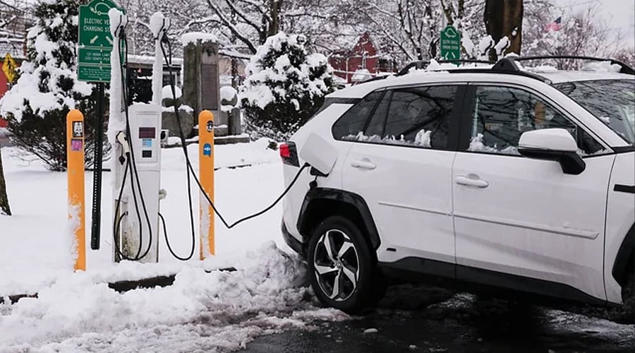 Cold weather can reduce battery efficiency and increase the energy needed to warm the cabin and battery.