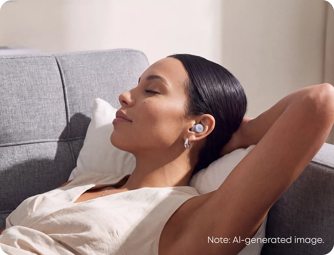 soundcore Liberty Buds 2 bean-shaped earbuds for a weightless, pressure-balanced fit