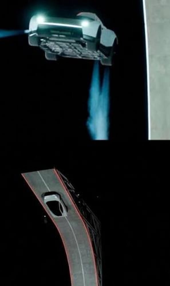 Thrusters Take Centre Stage: The demonstrated Roadster used compressed-air thrusters supplied through SpaceX-inspired technology to perform brief aerial manoeuvres, although this does not make it a conventional road-going flying car.