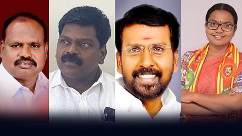 (வலமிருந்து) வை. செல்வராஜ், சுர்ஜித்சங்கர், ரமேஷ், கார்த்திகா