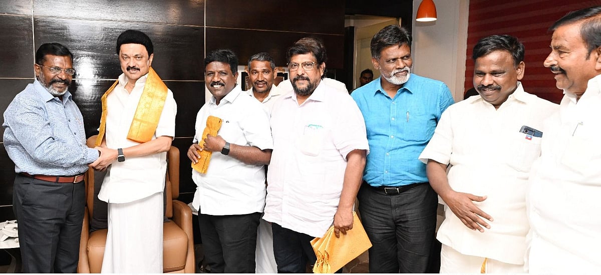 மு.க.ஸ்டாலினுடன் வீரமணி, முத்தரசன், திருமாவளவன் சந்திப்பு!