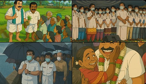 ஜிப்லி பாணியிலான எடப்பாடி பழனிசாமி படங்கள்