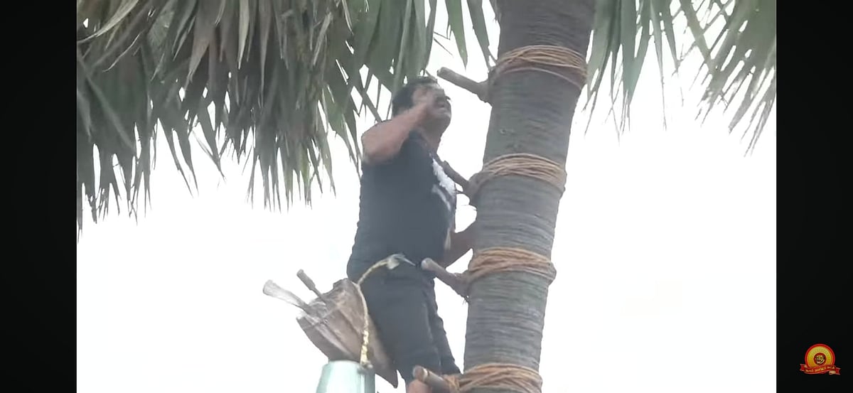 கள் இறக்கும் போராட்டம்: சீமான் நூதனப் போராட்டம்!