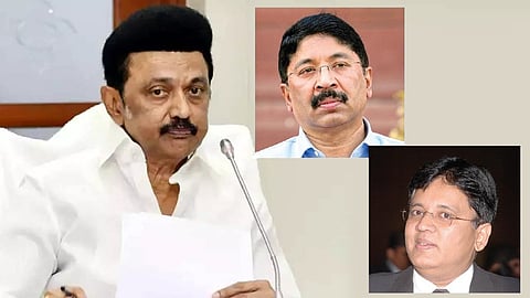 மு.க.ஸ்டாலின் - கலாநிதி, தயாநிதி மாறன்கள்