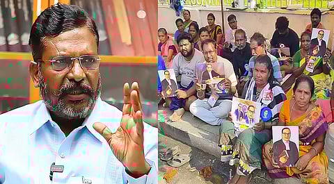 விசிக தலைவர் திருமாவளவன் - தூய்மை பணியாளர்கள்