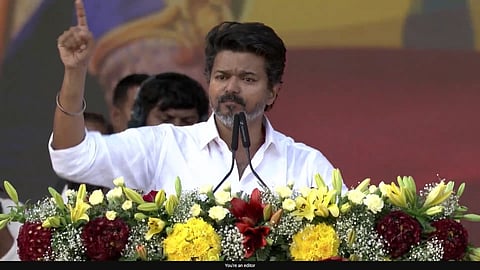 தவெக மாநாட்டில் விஜய் 