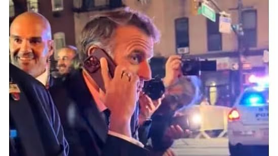 நியூயார்க் வீதியில் பிரான்ஸ் அதிபர் மேக்ரான் தடுத்து நிறுத்தம்! - வீடியோ வைரல்!