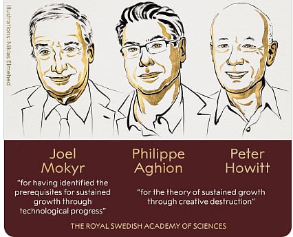 பொருளாதாரத்துக்கான நோபல் பரிசு 3 பேருக்கு அறிவிப்பு!
