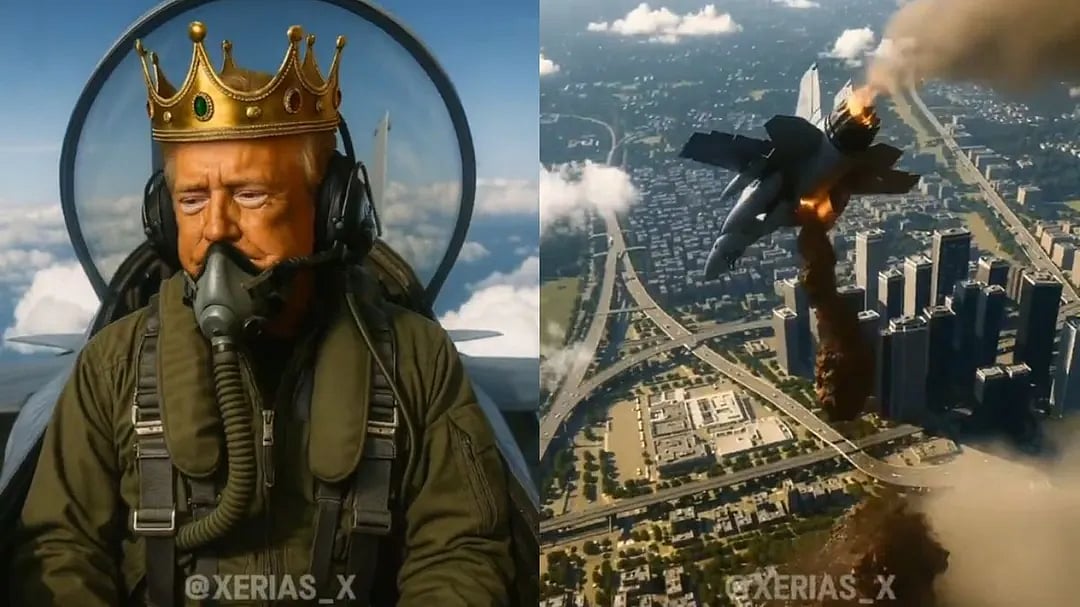 போராட்டக்காரர்கள் மீது சேற்றை வீசிய டிரம்ப்... ஏஐ வீடியோ வைரல்!