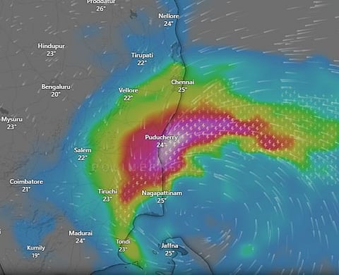 டித்வா புயல் நகர்வு