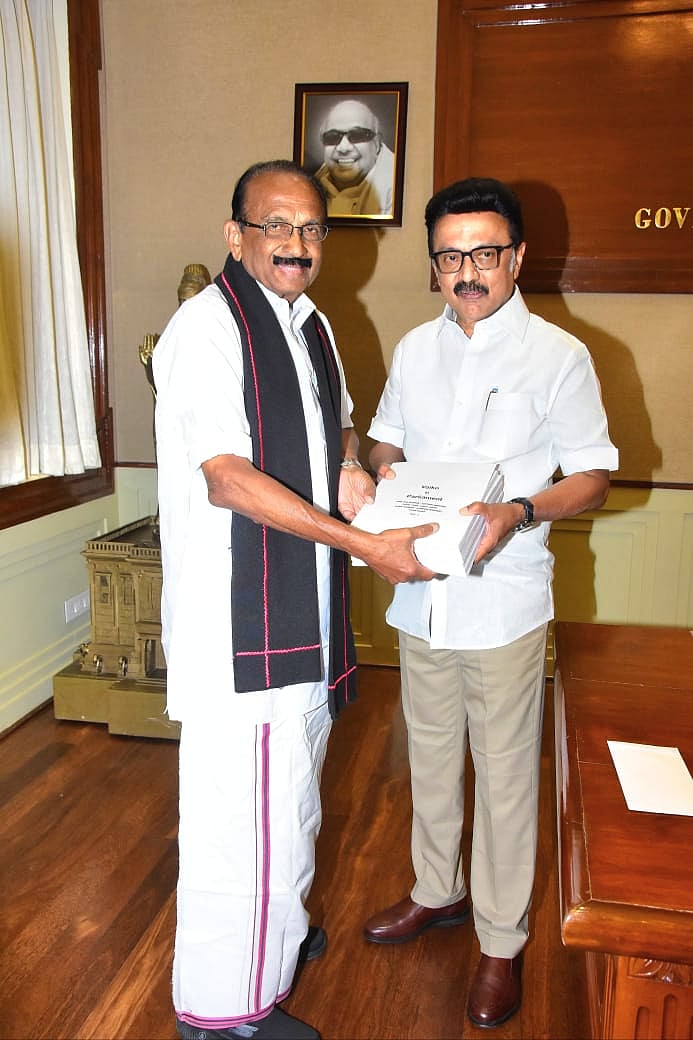 கோட்டையில் மு.க.ஸ்டாலினுடன் வைகோ திடீர் சந்திப்பு!