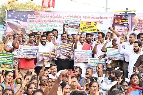 அமெரிக்கா, இஸ்ரேலைக் கண்டித்து சென்னையில் ஆர்ப்பாட்டம்!