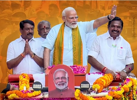 எடப்பாடியுடன் பிரதமர் மோடி சாலைவலம்!