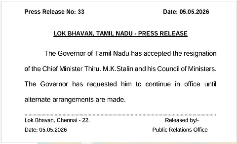 மு.க.ஸ்டாலின் பதவிவிலகல், ஏற்பு!