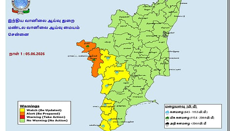 கனமழை பகுதிகள் - சென்னை மண்டல வானிலை ஆய்வு மையம் வெளியிட்டுள்ள வரைபடம்