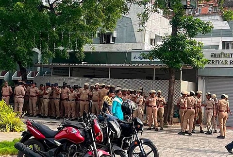 பெரியார் திடலில் போலீஸ் குவிப்பு