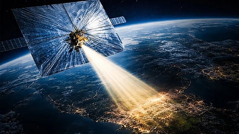 reflect orbital satellite emitting sunlight
