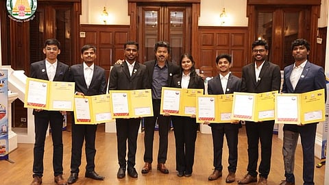 Winners of WorldSkills Competition with CM Vijay held in Shanghai, China