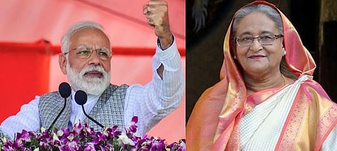 বাংলাদেশ আৰু ভাৰতৰ  প্ৰধানমন্ত্ৰীয়ে যুতিয়া ভাবে  উন্মোচন কৰে ৪ টা প্ৰকল্প