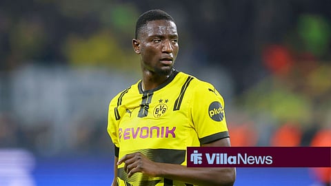 Aston Villa target Serhou Guirassy in action for Dortmund.