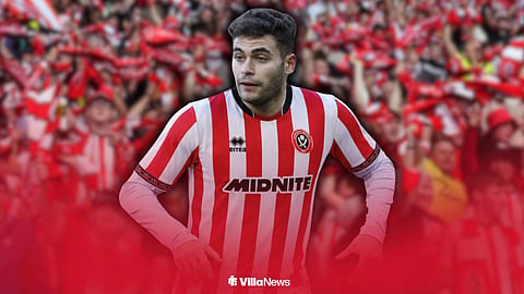 Andres Garcia wearing a Sheffield United shirt