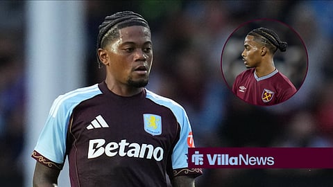 Leon Bailey in action for Aston Villa, Crysencio Summerville in action for West Ham.