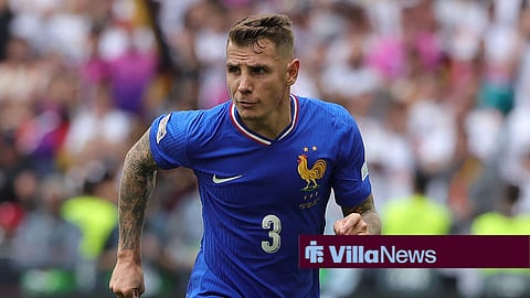 Aston Villa star Lucas Digne on France duty.