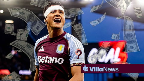 Ollie Watkins 11 scores and celebrates during the Europa League semi final second leg match between Aston Villa and Nottingham Forest at Villa Park