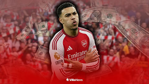 Morgan Rogers celebrating in an Arsenal shirt