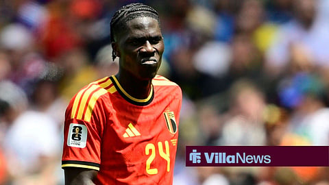 Amadou Onana looking annoyed playing for Belgium