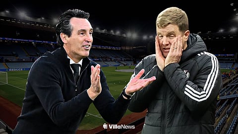 Unai Emery and Eddie Howe at Villa Park