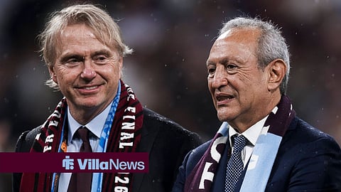 Wes Edens and Nassef Sawiris smiling after Aston Villa won the Europa League