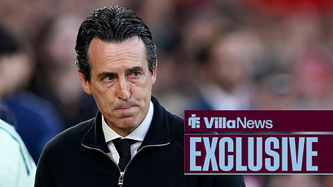 Aston Villa manager Unai Emery looking concerned