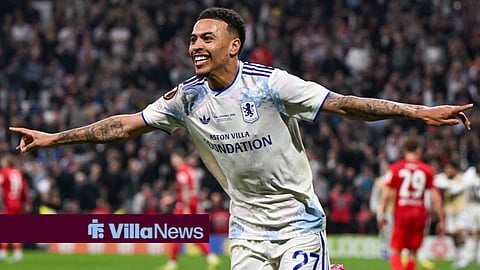 Morgan Rogers celebrates for Aston Villa