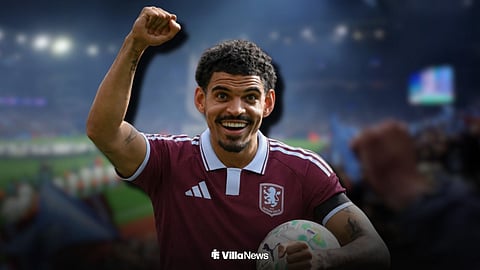 Morgan Gibbs-White in an Aston Villa shirt