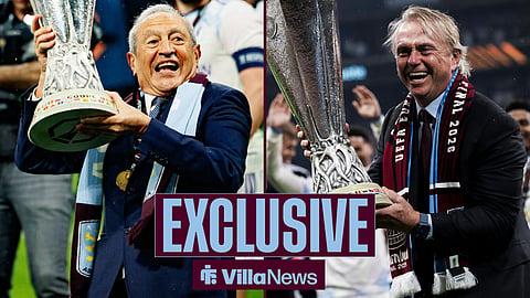 Nassef Sawiris lifting the Europa League and Wes Edens lifting the Europa League