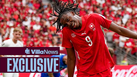 Johan Manzambi celebrating for Switzerland