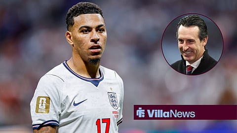 Morgan Rogers playing for England and Unai Emery smiling