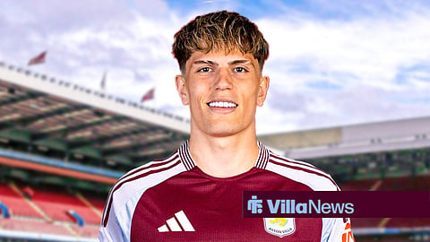 Alejandro Garnacho in an Aston Villa kit at Villa Park
