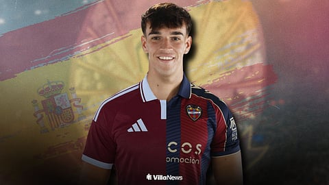 Carlos Espi in an Aston Villa and Levante shirt