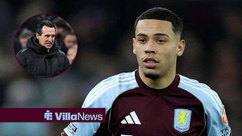 Aston Villa forward Alysson and Aston Villa manager Unai Emery in a circular inset