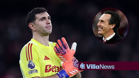 Emi Martinez and Aston Villa boss Unai Emery