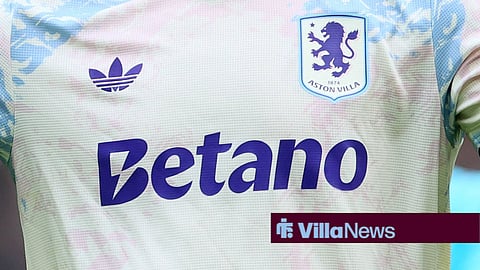 Front of Aston Villa shirt with Betano sponsor