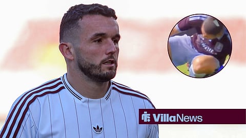 John McGinn pre-match for Aston Villa and John McGinn injured
