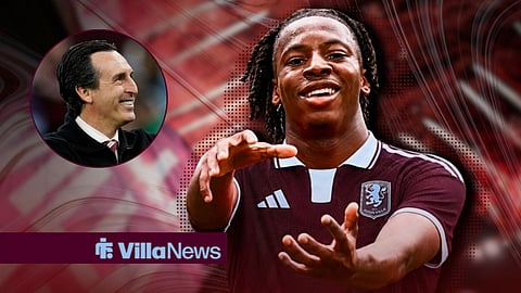 Johan Manzambi and Aston Villa boss Unai Emery