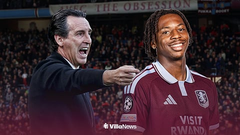 Unai Emery and Johan Manzambi at Villa Park