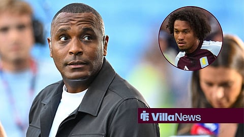 Sky Sports pundit Clinton Morrison with Aston Villa's Boubacar Kamara in a circular inset