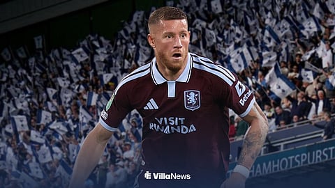 Ross Barkley playing for Aston Villa at the Tottenham Hotspur Stadium
