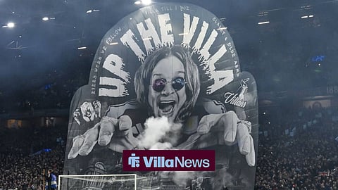 Ozzy Osbourne tifo on the Holte End at Villa Park 